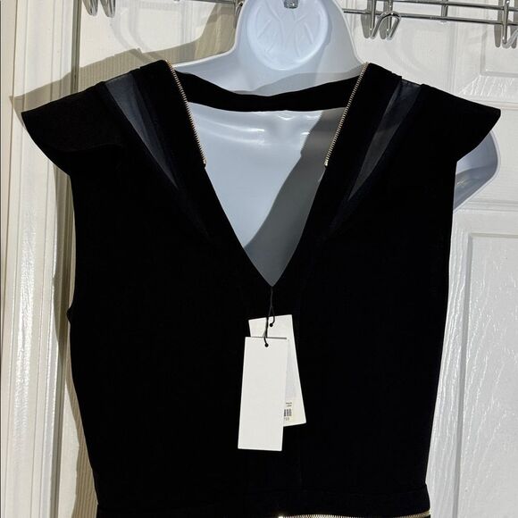 NWT Sandro Paris Roucoule Exposed Zipper Flutter Sleeve Dress size 2 - Picture 6 of 15